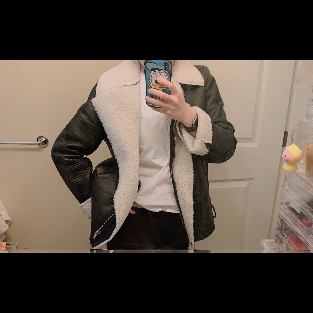 Unif Bruges Coat with Faux Sherpa Lining